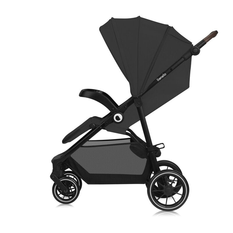 Carucior sport, Lionelo, Emma One, Cu tavita, Suport pahar, Plasa de tantari, Roti EVA, Maner reglabil, Pana la 22 kg, 6 luni+, Conform cu EN1888-1, Gri - gogobaby.ro