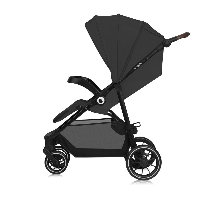 Carucior sport, Lionelo, Emma One, Cu tavita, Suport pahar, Plasa de tantari, Roti EVA, Maner reglabil, Pana la 22 kg, 6 luni+, Conform cu EN1888-1, Gri - gogobaby.ro