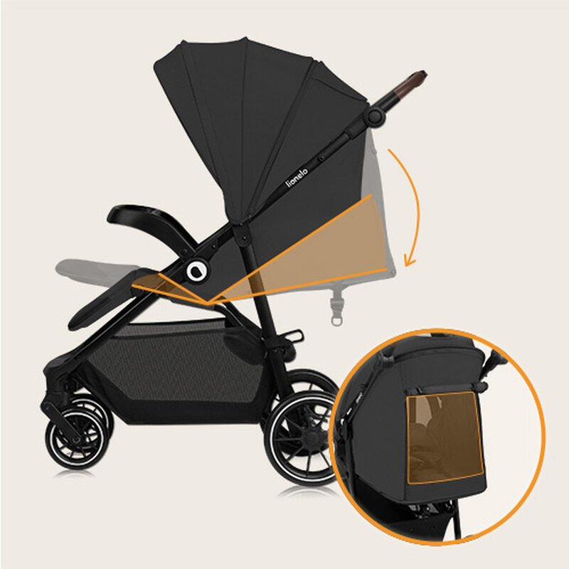 Carucior sport, Lionelo, Emma One, Cu tavita, Suport pahar, Plasa de tantari, Roti EVA, Maner reglabil, Pana la 22 kg, 6 luni+, Conform cu EN1888-1, Gri - gogobaby.ro