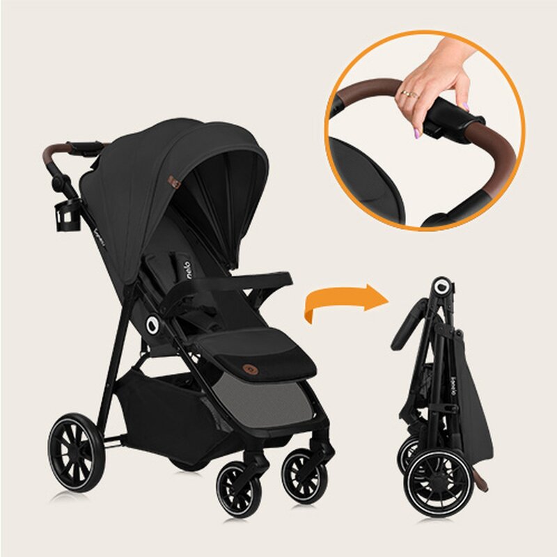Carucior sport, Lionelo, Emma One, Cu tavita, Suport pahar, Plasa de tantari, Roti EVA, Maner reglabil, Pana la 22 kg, 6 luni+, Conform cu EN1888-1, Gri - gogobaby.ro
