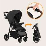 Carucior sport, Lionelo, Emma One, Cu tavita, Suport pahar, Plasa de tantari, Roti EVA, Maner reglabil, Pana la 22 kg, 6 luni+, Conform cu EN1888-1, Gri