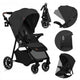Carucior sport, Lionelo, Emma One, Cu tavita, Suport pahar, Plasa de tantari, Roti EVA, Maner reglabil, Pana la 22 kg, 6 luni+, Conform cu EN1888-1, Gri