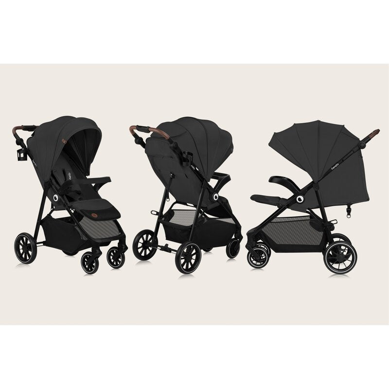 Carucior sport, Lionelo, Emma One, Cu tavita, Suport pahar, Plasa de tantari, Roti EVA, Maner reglabil, Pana la 22 kg, 6 luni+, Conform cu EN1888-1, Gri - gogobaby.ro