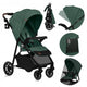 Carucior sport, Lionelo, Emma One, Cu tavita, Suport pahar, Plasa de tantari, Roti EVA, Maner reglabil, Pana la 22 kg, 6 luni+, Conform cu EN1888-1, Verde
