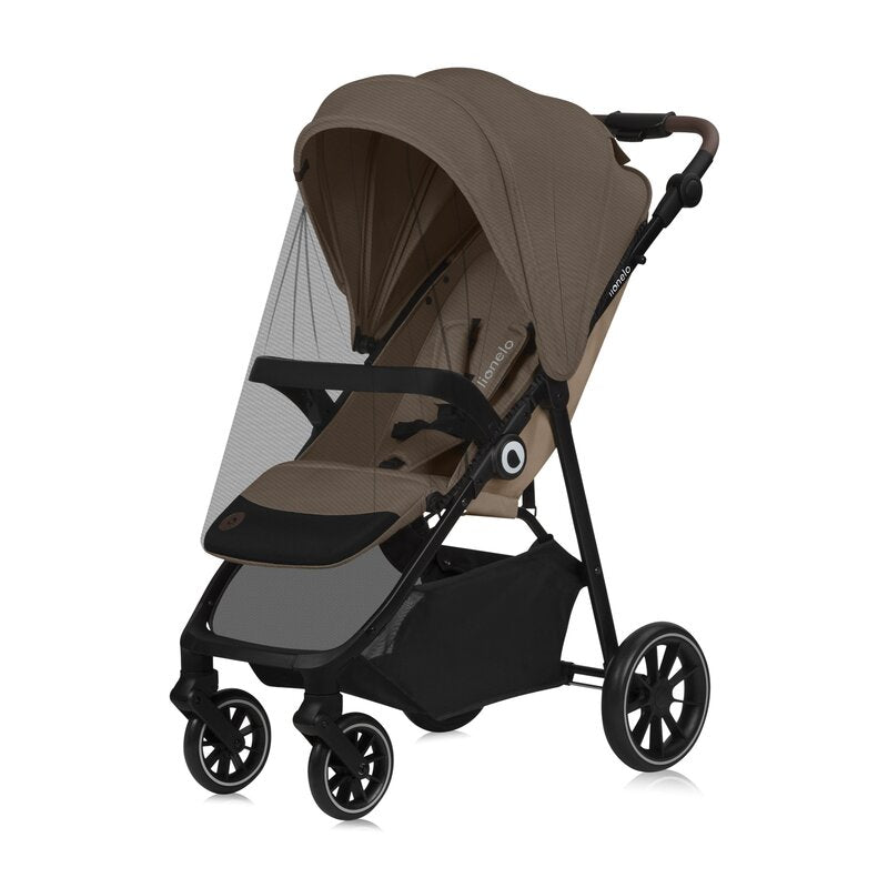 Carucior sport, Lionelo, Emma One, Cu tavita, Suport pahar, Plasa de tantari, Roti EVA, Maner reglabil, Pana la 22 kg, 6 luni+, Conform cu EN1888-1, Bej