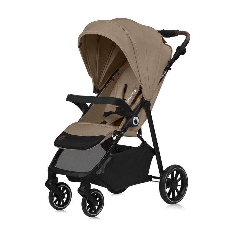 Carucior sport, Lionelo, Emma One, Cu tavita, Suport pahar, Plasa de tantari, Roti EVA, Maner reglabil, Pana la 22 kg, 6 luni+, Conform cu EN1888-1, Bej