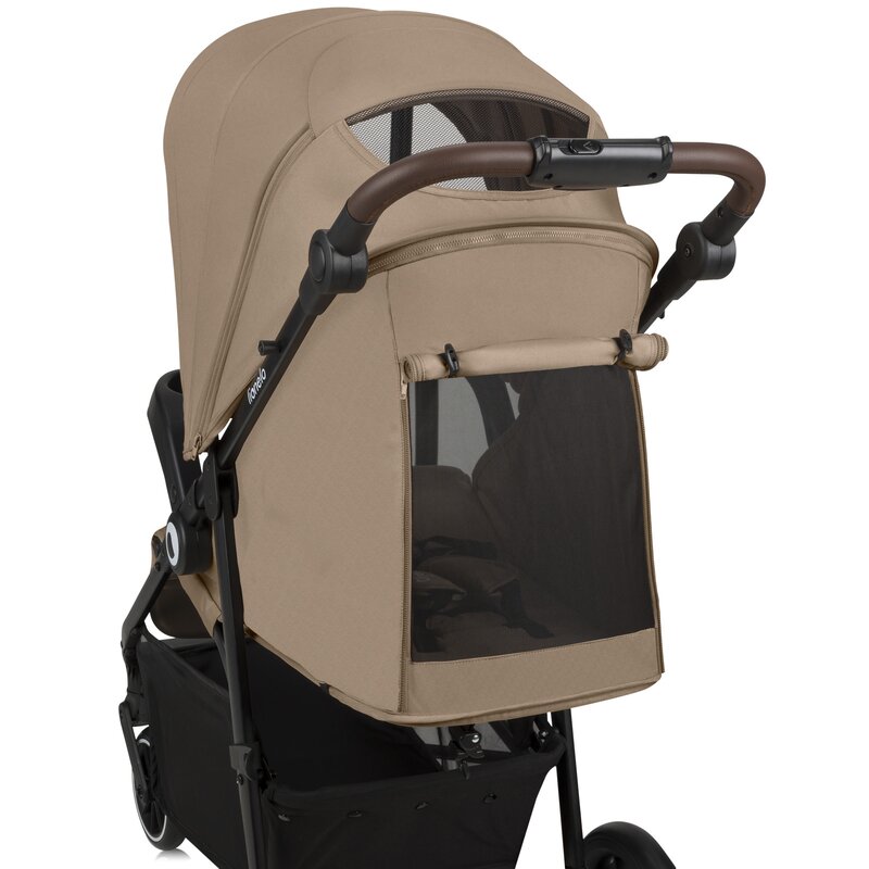 Carucior sport, Lionelo, Emma One, Cu tavita, Suport pahar, Plasa de tantari, Roti EVA, Maner reglabil, Pana la 22 kg, 6 luni+, Conform cu EN1888-1, Bej