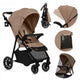 Carucior sport, Lionelo, Emma One, Cu tavita, Suport pahar, Plasa de tantari, Roti EVA, Maner reglabil, Pana la 22 kg, 6 luni+, Conform cu EN1888-1, Bej