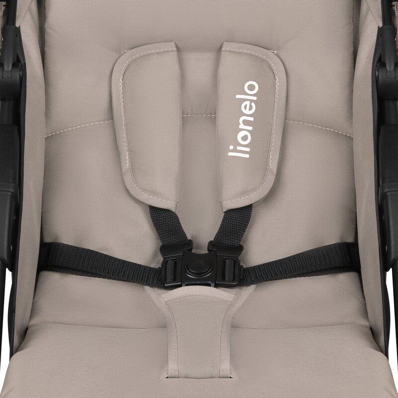 Carucior sport, Lionelo, Emma Plus, Cu tavita, 2 Suporturi pentru pahar, Geanta accesorii, Conform cu standardul european de securitate EN1888-1, Bej - gogobaby.ro