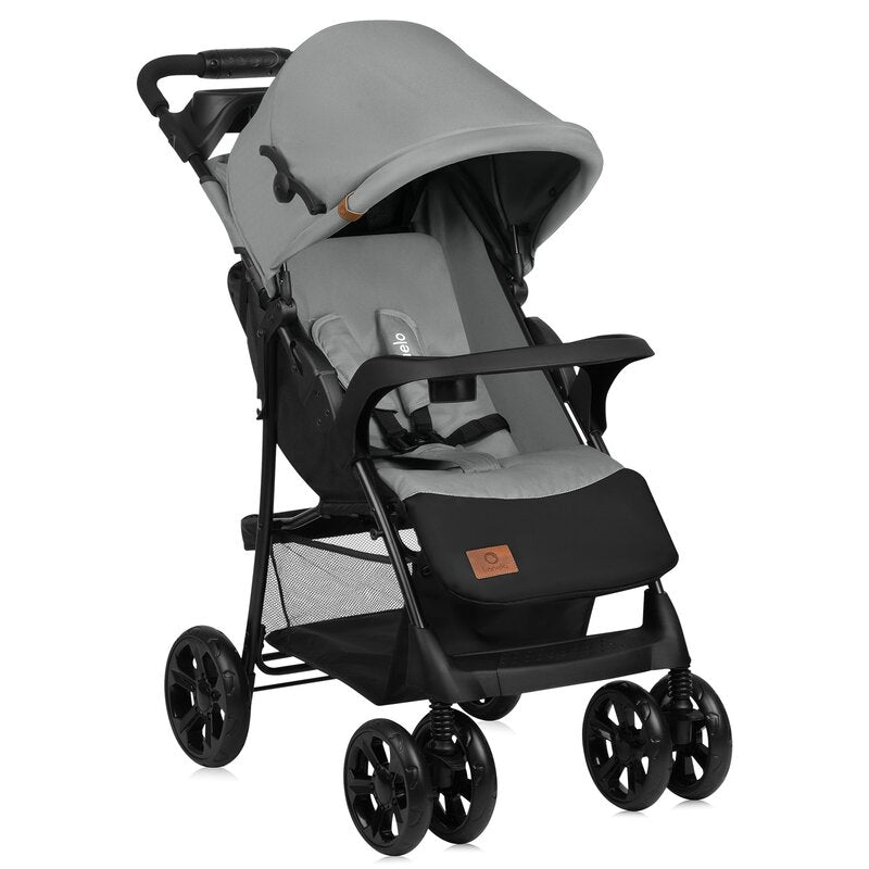 Carucior sport, Lionelo, Emma Plus, Cu tavita, 2 Suporturi pentru pahar, Geanta accesorii, Conform cu standardul european de securitate EN1888-1, Gri - gogobaby.ro