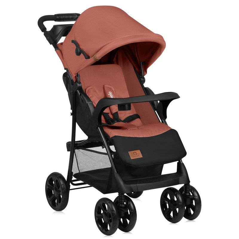 Carucior sport, Lionelo, Emma Plus, Cu tavita, 2 Suporturi pentru pahar, Geanta accesorii, Conform cu standardul european de securitate EN1888-1, Roz - gogobaby.ro