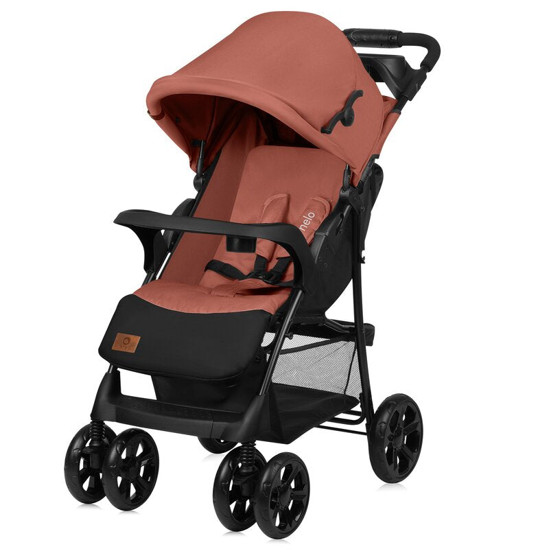 Carucior sport, Lionelo, Emma Plus, Cu tavita, 2 Suporturi pentru pahar, Geanta accesorii, Conform cu standardul european de securitate EN1888-1, Roz - gogobaby.ro