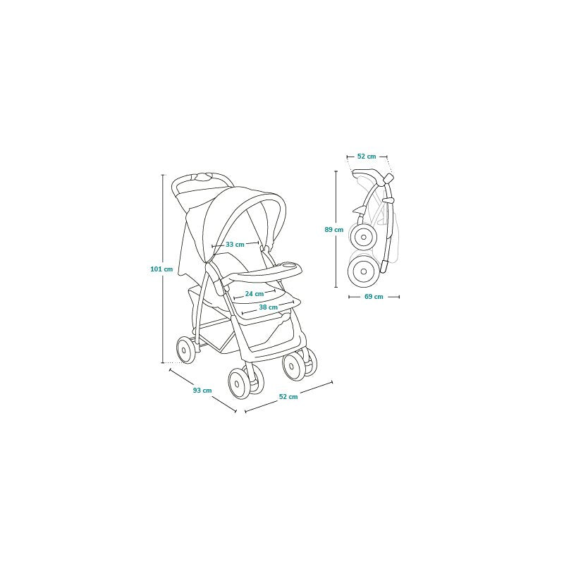 Carucior sport, Lionelo, Emma Plus, Cu tavita, 2 Suporturi pentru pahar, Geanta accesorii, Conform cu standardul european de securitate EN1888-1, Roz - gogobaby.ro