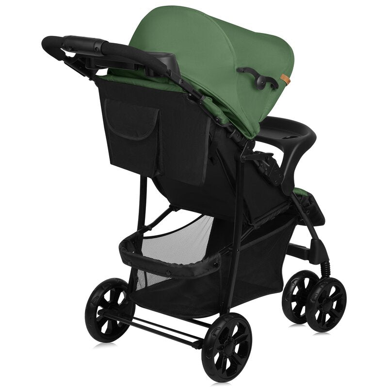 Carucior sport, Lionelo, Emma Plus, Cu tavita, 2 Suporturi pentru pahar, Geanta accesorii, Conform cu standardul european de securitate EN1888-1, Verde - gogobaby.ro
