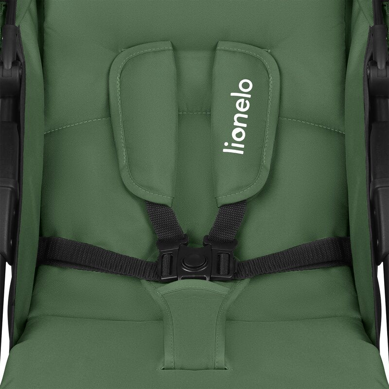 Carucior sport, Lionelo, Emma Plus, Cu tavita, 2 Suporturi pentru pahar, Geanta accesorii, Conform cu standardul european de securitate EN1888-1, Verde - gogobaby.ro