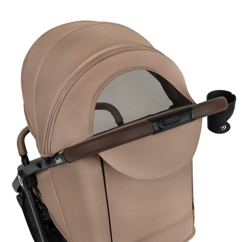 Carucior sport, Lionelo, Ingrid, Capotina impermeabila cu filtru UPF50+, Pana la 22 Kg, Spatar reglabil in 3 pozitii, Include suport pahar si plasa de tantari, Sistem pentru pliere automata, 6 luni+, Bej