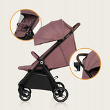 Carucior sport, Lionelo, Ingrid, Capotina impermeabila cu filtru UPF50+, Pana la 22 Kg, Spatar reglabil in 3 pozitii, Include suport pahar si plasa de tantari, Sistem pentru pliere automata, 6 luni+, Roz