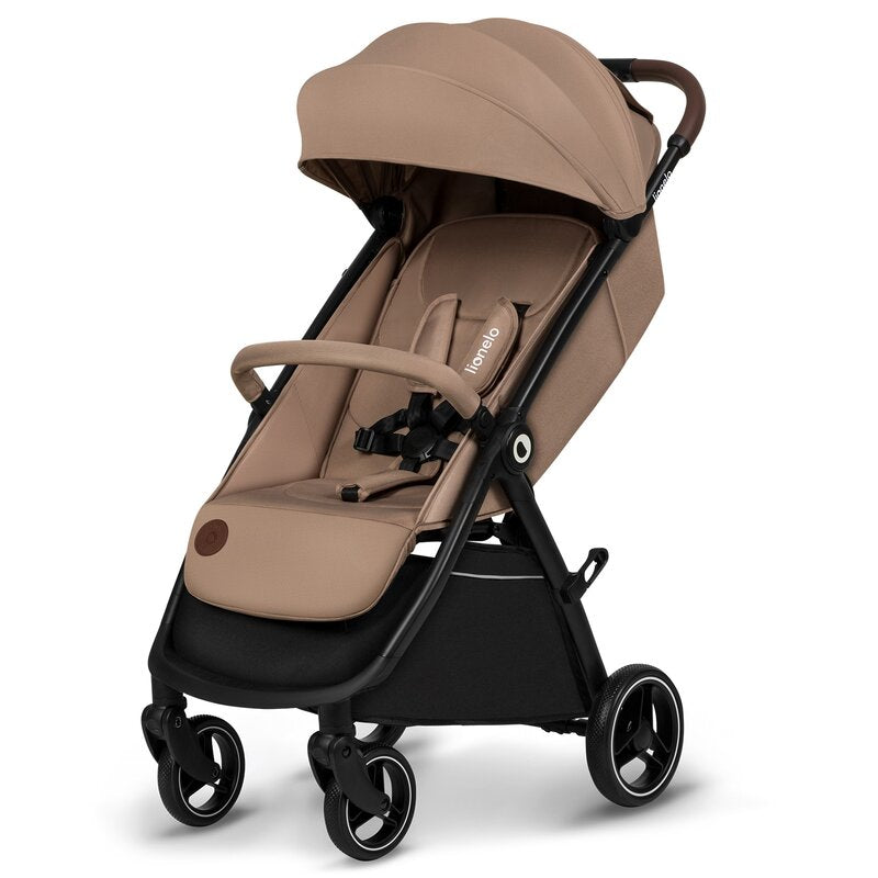 Carucior sport, Lionelo, Ingrid, Capotina impermeabila cu filtru UPF50+, Pana la 22 Kg, Spatar reglabil in 3 pozitii, Include suport pahar si plasa de tantari, Sistem pentru pliere automata, 6 luni+, Bej - gogobaby.ro