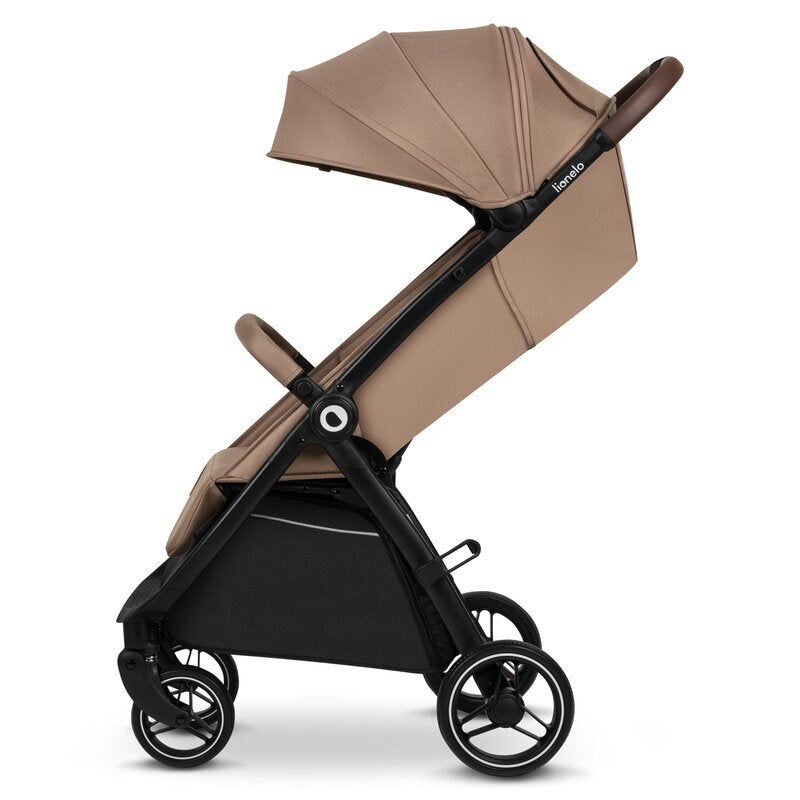 Carucior sport, Lionelo, Ingrid, Capotina impermeabila cu filtru UPF50+, Pana la 22 Kg, Spatar reglabil in 3 pozitii, Include suport pahar si plasa de tantari, Sistem pentru pliere automata, 6 luni+, Bej