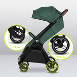 Carucior sport, Lionelo, Ingrid, Capotina impermeabila cu filtru UPF50+, Pana la 22 Kg, Spatar reglabil in 3 pozitii, Include suport pahar si plasa de tantari, Sistem pentru pliere automata, 6 luni+, Verde