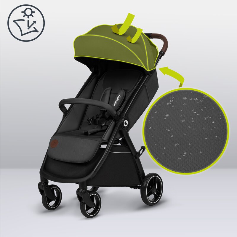 Carucior sport, Lionelo, Ingrid, Capotina impermeabila cu filtru UPF50+, Pana la 22 Kg, Spatar reglabil in 3 pozitii, Include suport pahar si plasa de tantari, Sistem pentru pliere automata, 6 luni+, Gri