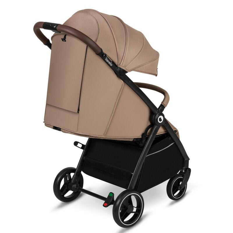 Carucior sport, Lionelo, Ingrid, Capotina impermeabila cu filtru UPF50+, Pana la 22 Kg, Spatar reglabil in 3 pozitii, Include suport pahar si plasa de tantari, Sistem pentru pliere automata, 6 luni+, Bej - gogobaby.ro
