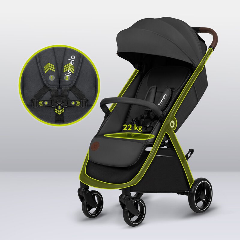 Carucior sport, Lionelo, Ingrid, Capotina impermeabila cu filtru UPF50+, Pana la 22 Kg, Spatar reglabil in 3 pozitii, Include suport pahar si plasa de tantari, Sistem pentru pliere automata, 6 luni+, Gri