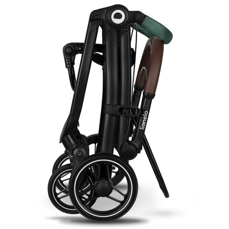 Carucior sport, Lionelo, Ingrid, Capotina impermeabila cu filtru UPF50+, Pana la 22 Kg, Spatar reglabil in 3 pozitii, Include suport pahar si plasa de tantari, Sistem pentru pliere automata, 6 luni+, Verde