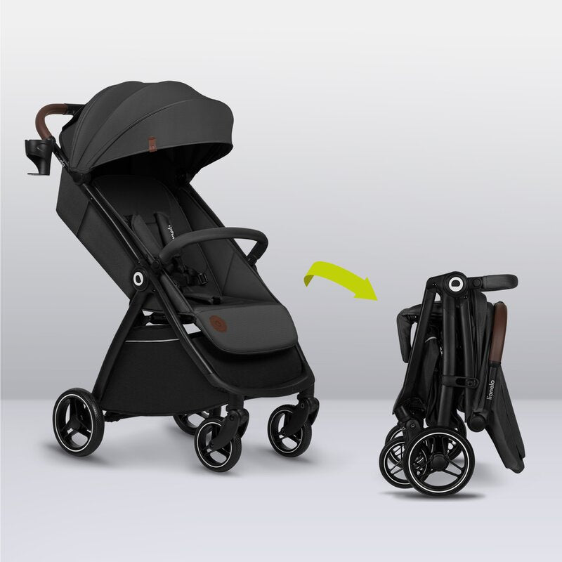 Carucior sport, Lionelo, Ingrid, Capotina impermeabila cu filtru UPF50+, Pana la 22 Kg, Spatar reglabil in 3 pozitii, Include suport pahar si plasa de tantari, Sistem pentru pliere automata, 6 luni+, Gri