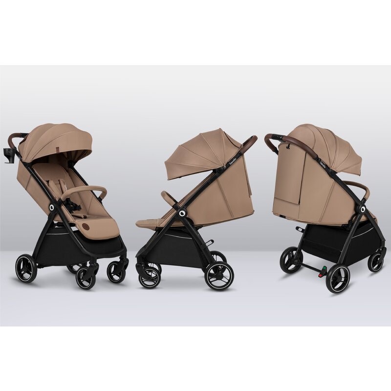 Carucior sport, Lionelo, Ingrid, Capotina impermeabila cu filtru UPF50+, Pana la 22 Kg, Spatar reglabil in 3 pozitii, Include suport pahar si plasa de tantari, Sistem pentru pliere automata, 6 luni+, Bej - gogobaby.ro