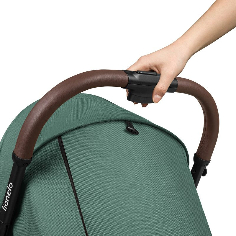 Carucior sport, Lionelo, Ingrid, Capotina impermeabila cu filtru UPF50+, Pana la 22 Kg, Spatar reglabil in 3 pozitii, Include suport pahar si plasa de tantari, Sistem pentru pliere automata, 6 luni+, Verde - gogobaby.ro