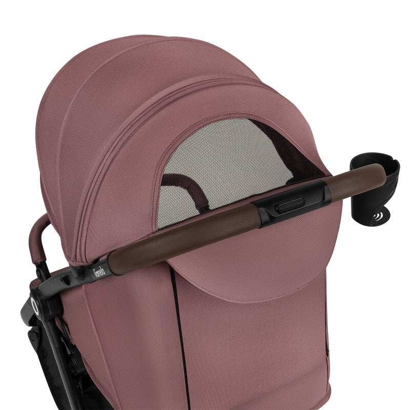 Carucior sport, Lionelo, Ingrid, Capotina impermeabila cu filtru UPF50+, Pana la 22 Kg, Spatar reglabil in 3 pozitii, Include suport pahar si plasa de tantari, Sistem pentru pliere automata, 6 luni+, Roz
