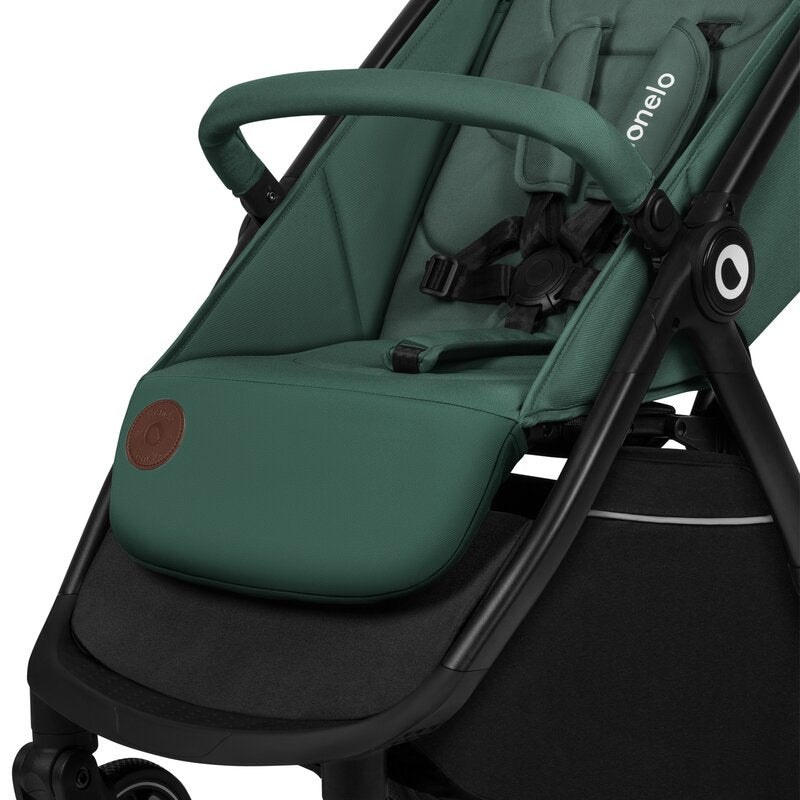 Carucior sport, Lionelo, Ingrid, Capotina impermeabila cu filtru UPF50+, Pana la 22 Kg, Spatar reglabil in 3 pozitii, Include suport pahar si plasa de tantari, Sistem pentru pliere automata, 6 luni+, Verde - gogobaby.ro