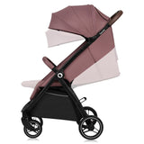 Carucior sport, Lionelo, Ingrid, Capotina impermeabila cu filtru UPF50+, Pana la 22 Kg, Spatar reglabil in 3 pozitii, Include suport pahar si plasa de tantari, Sistem pentru pliere automata, 6 luni+, Roz