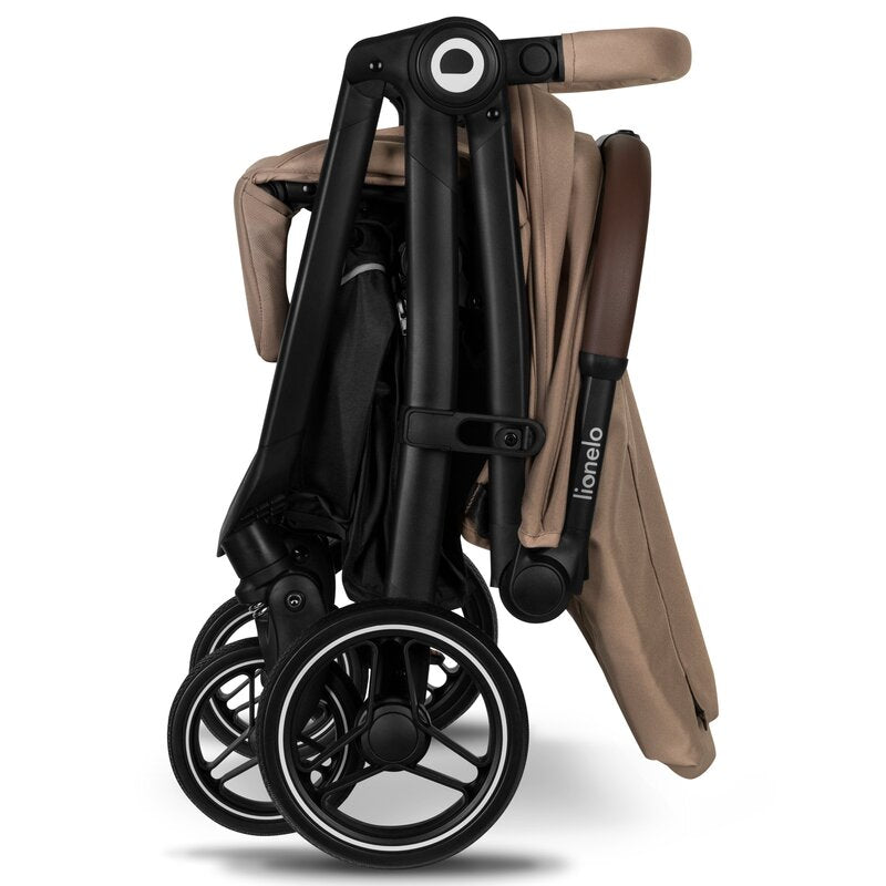 Carucior sport, Lionelo, Ingrid, Capotina impermeabila cu filtru UPF50+, Pana la 22 Kg, Spatar reglabil in 3 pozitii, Include suport pahar si plasa de tantari, Sistem pentru pliere automata, 6 luni+, Bej - gogobaby.ro