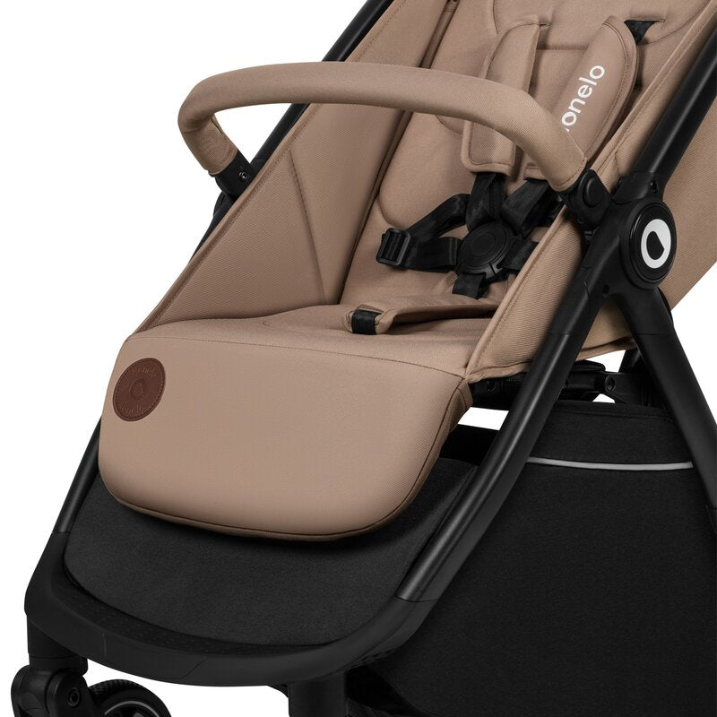 Carucior sport, Lionelo, Ingrid, Capotina impermeabila cu filtru UPF50+, Pana la 22 Kg, Spatar reglabil in 3 pozitii, Include suport pahar si plasa de tantari, Sistem pentru pliere automata, 6 luni+, Bej - gogobaby.ro