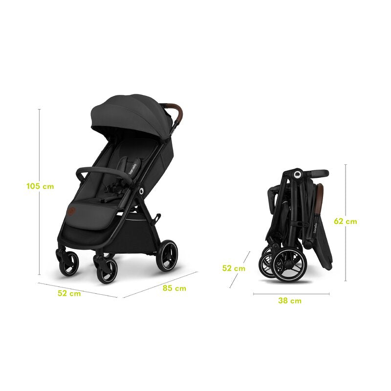 Carucior sport, Lionelo, Ingrid, Capotina impermeabila cu filtru UPF50+, Pana la 22 Kg, Spatar reglabil in 3 pozitii, Include suport pahar si plasa de tantari, Sistem pentru pliere automata, 6 luni+, Gri