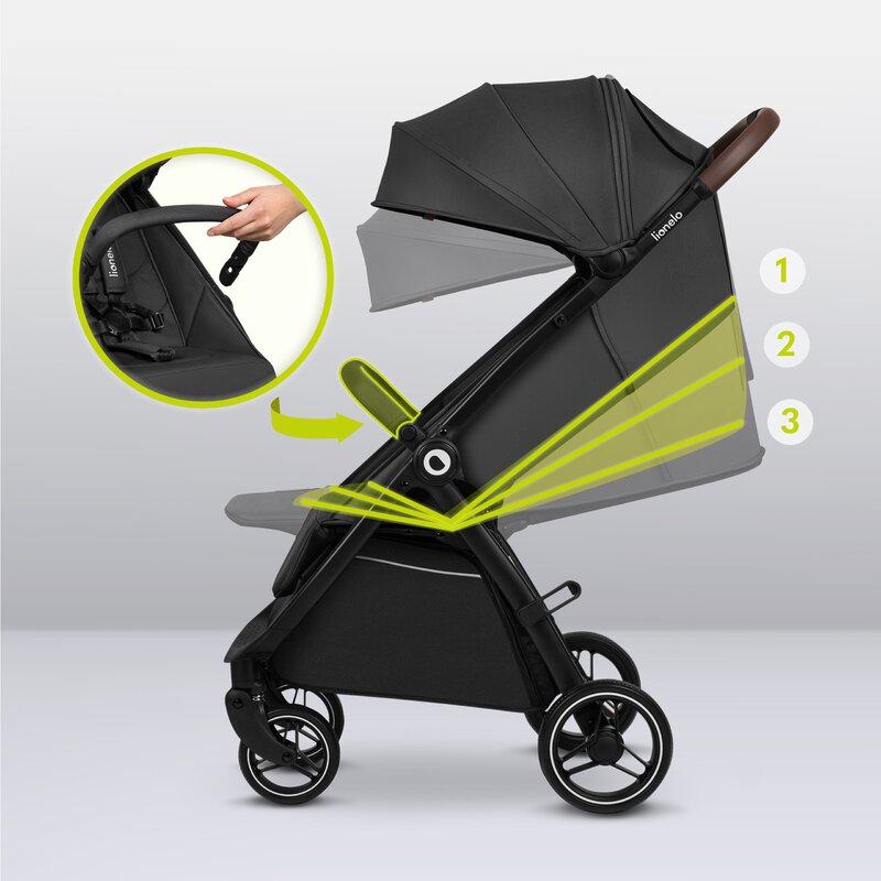 Carucior sport, Lionelo, Ingrid, Capotina impermeabila cu filtru UPF50+, Pana la 22 Kg, Spatar reglabil in 3 pozitii, Include suport pahar si plasa de tantari, Sistem pentru pliere automata, 6 luni+, Gri
