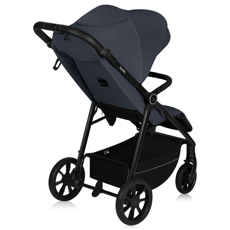 Carucior sport, Lionelo, Iva, Sustine 22 kg, 6 luni+, Capotina mare, Impermeabila, Protectie SPF 50+, 3 pozitii inclinare spatar, 8 pozitii inclinare suport picioare, 5 pozitii reglare maner, Include plasa de tantari si suport pentru biberon, Gri