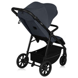 Carucior sport, Lionelo, Iva, Sustine 22 kg, 6 luni+, Capotina mare, Impermeabila, Protectie SPF 50+, 3 pozitii inclinare spatar, 8 pozitii inclinare suport picioare, 5 pozitii reglare maner, Include plasa de tantari si suport pentru biberon, Gri