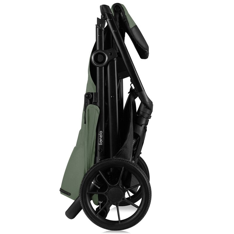 Carucior sport, Lionelo, Iva, Sustine 22 kg, 6 luni+, Capotina mare, Impermeabila, Protectie SPF 50+, 3 pozitii inclinare spatar, 8 pozitii inclinare suport picioare, 5 pozitii reglare maner, Include plasa de tantari si suport pt biberon, Verde