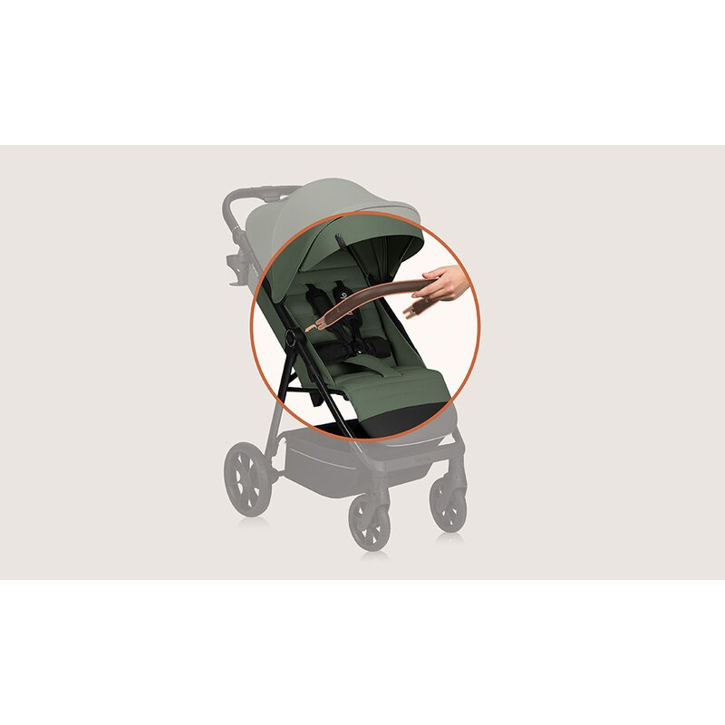 Carucior sport, Lionelo, Iva, Sustine 22 kg, 6 luni+, Capotina mare, Impermeabila, Protectie SPF 50+, 3 pozitii inclinare spatar, 8 pozitii inclinare suport picioare, 5 pozitii reglare maner, Include plasa de tantari si suport pt biberon, Verde