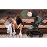 Carucior sport, Lionelo, Iva, Sustine 22 kg, 6 luni+, Capotina mare, Impermeabila, Protectie SPF 50+, 3 pozitii inclinare spatar, 8 pozitii inclinare suport picioare, 5 pozitii reglare maner, Include plasa de tantari si suport pentru biberon, Gri