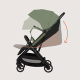 Carucior sport, Lionelo, Julie Air, Greutate redusa - 7.5 kg, Sustine 22 kg, 6 luni+, Capotina impermeabila, Protectie SPF 50+, Include suport sticla, Pliere compacta pentru calatorii, Conform cu EN1888-1 si EN1888-2, Verde Sage