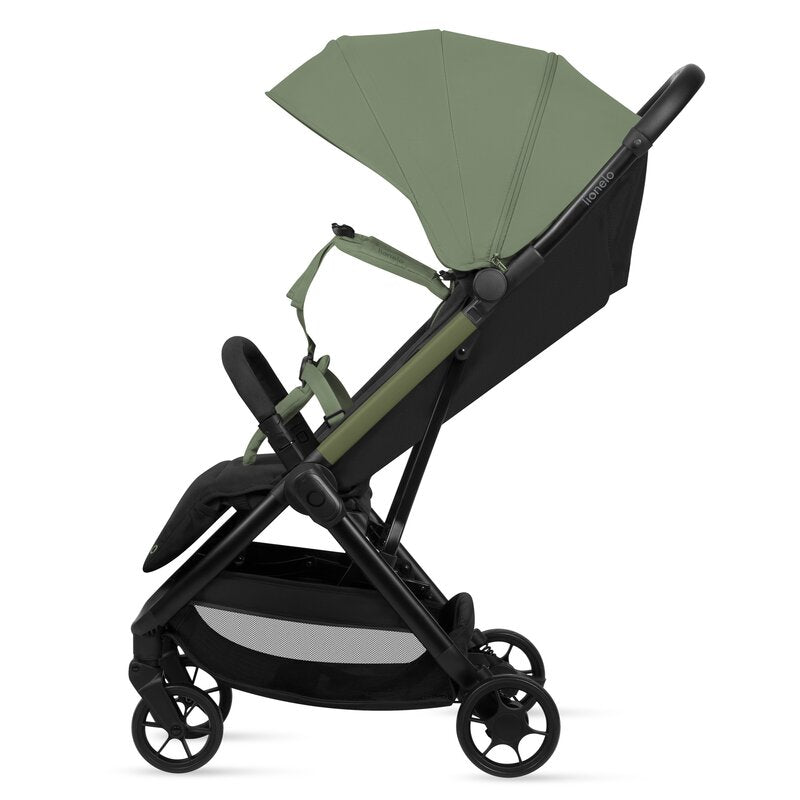 Carucior sport, Lionelo, Julie Air, Greutate redusa - 7.5 kg, Sustine 22 kg, 6 luni+, Capotina impermeabila, Protectie SPF 50+, Include suport sticla, Pliere compacta pentru calatorii, Conform cu EN1888-1 si EN1888-2, Verde Sage