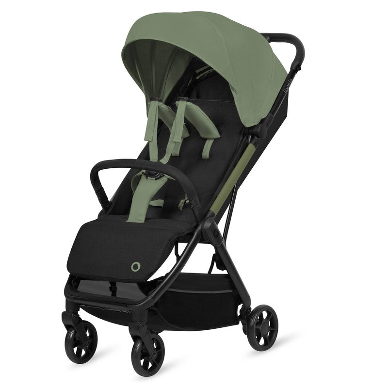 Carucior sport, Lionelo, Julie Air, Greutate redusa - 7.5 kg, Sustine 22 kg, 6 luni+, Capotina impermeabila, Protectie SPF 50+, Include suport sticla, Pliere compacta pentru calatorii, Conform cu EN1888-1 si EN1888-2, Verde Sage