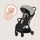 Carucior sport, Lionelo, Julie Air, Greutate redusa - 7.5 kg, Sustine 22 kg, 6 luni+, Capotina impermeabila, Protectie SPF 50+, Include suport sticla, Pliere compacta pentru calatorii, Conform cu EN1888-1 si EN1888-2, Bej