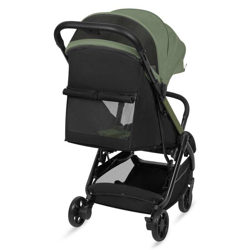 Carucior sport, Lionelo, Julie Air, Greutate redusa - 7.5 kg, Sustine 22 kg, 6 luni+, Capotina impermeabila, Protectie SPF 50+, Include suport sticla, Pliere compacta pentru calatorii, Conform cu EN1888-1 si EN1888-2, Verde Sage