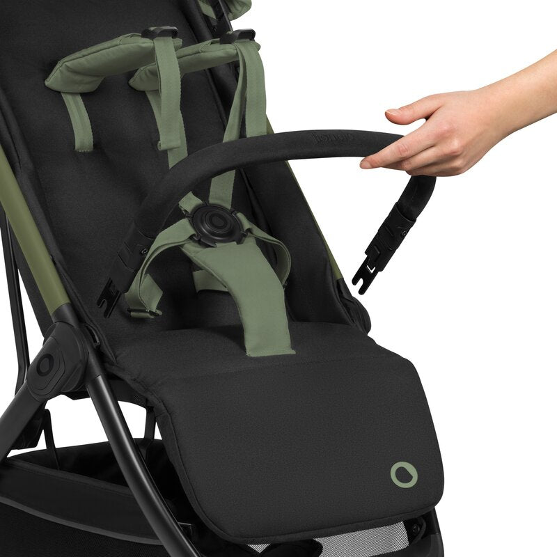 Carucior sport, Lionelo, Julie Air, Greutate redusa - 7.5 kg, Sustine 22 kg, 6 luni+, Capotina impermeabila, Protectie SPF 50+, Include suport sticla, Pliere compacta pentru calatorii, Conform cu EN1888-1 si EN1888-2, Verde Sage