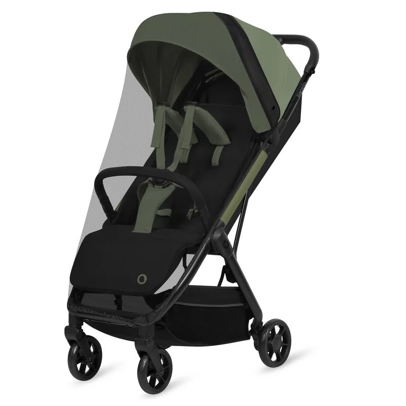 Carucior sport, Lionelo, Julie Air, Greutate redusa - 7.5 kg, Sustine 22 kg, 6 luni+, Capotina impermeabila, Protectie SPF 50+, Include suport sticla, Pliere compacta pentru calatorii, Conform cu EN1888-1 si EN1888-2, Verde Sage